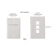 3 Port Flush Mount Oversize Designer 2 piece Keystone Plate